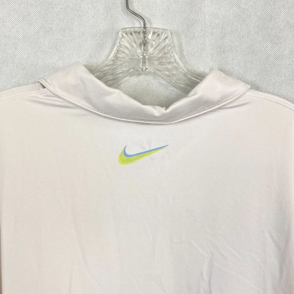 Nike Golf Polo Mens Sz L White‎ Blue Dri-Fit Performace Short Sleeve